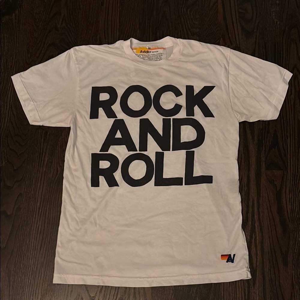 Aviator Nation White Rock and Roll T-Shirt